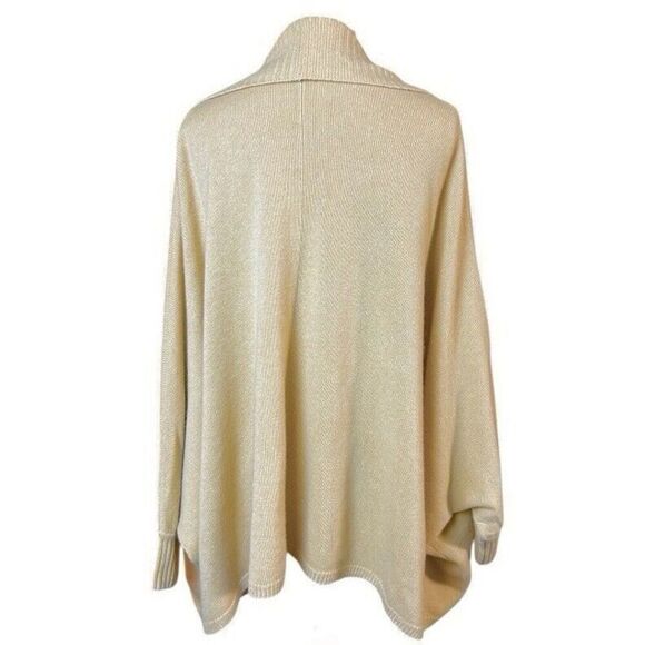 St. John Cashmere Cocoon Cardigan Womens Sz M Beige Quiet Luxury Oversized Cozy - Picture 2 of 11